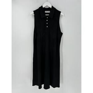Ronni Nicole Vintage Dress Womens 16 Black Maxi Length Sleeveless Casual Henley
